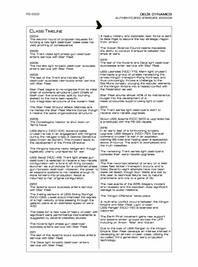 Star Fleet Starship Recognition Manual: Trent Light Destroyer