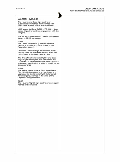 Star Fleet Starship Recognition Manual: Trent Light Destroyer