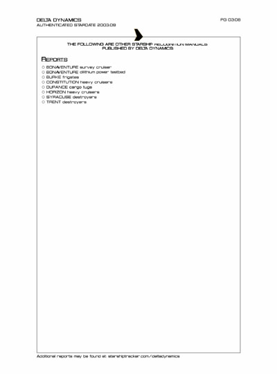 Star Fleet Starship Recognition Manual: Trent Light Destroyer