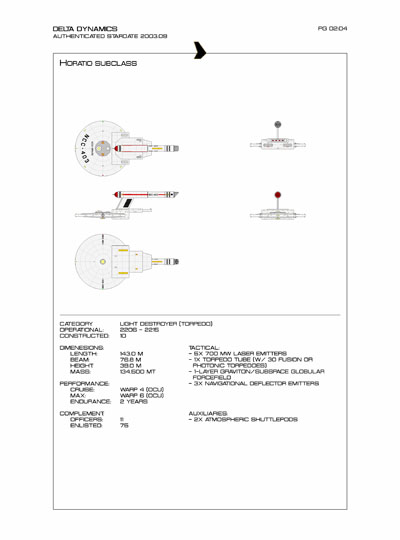 Star Fleet Starship Recognition Manual: Trent Light Destroyer