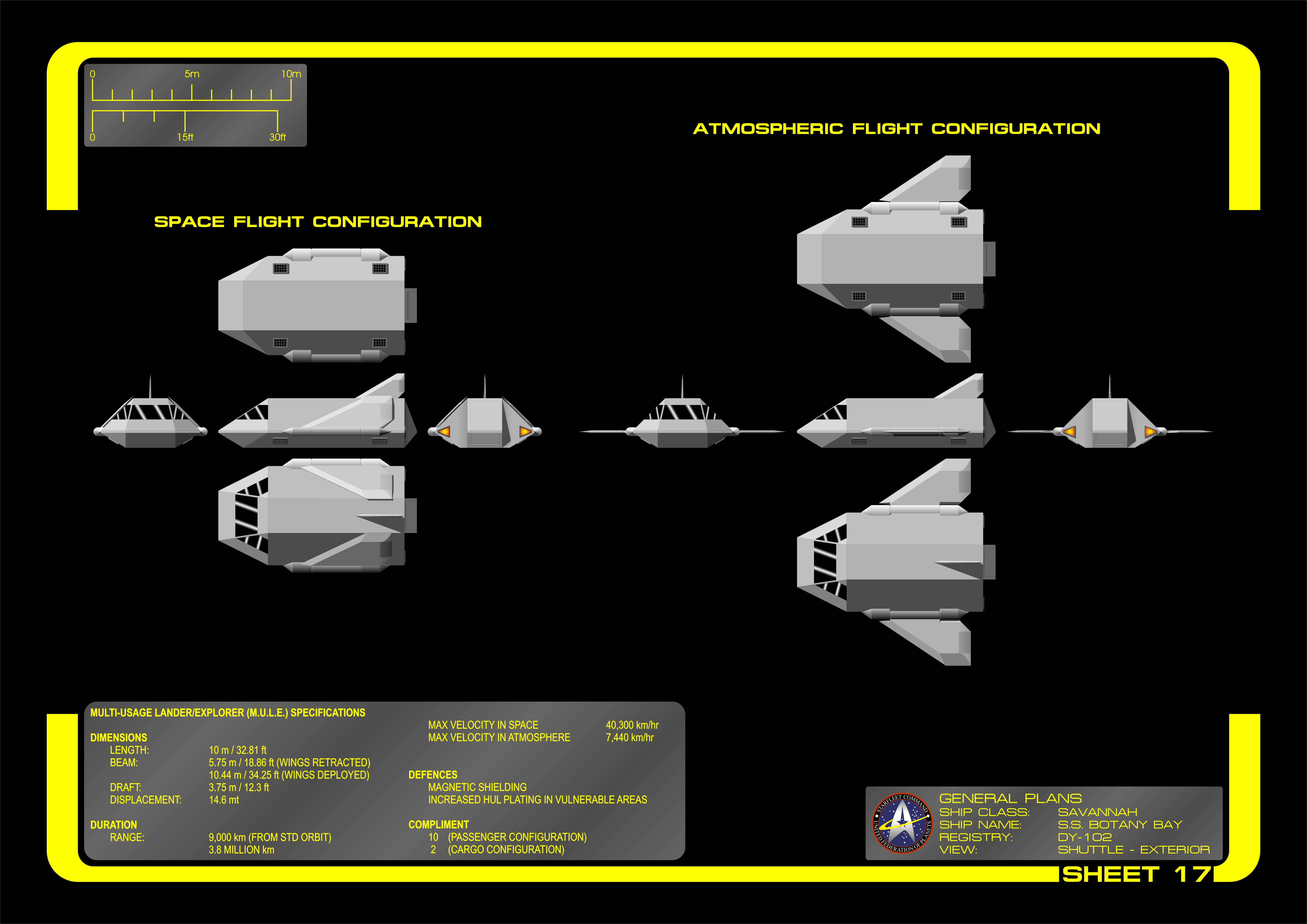 Star Trek Blueprints S.S. Botany Bay DY102