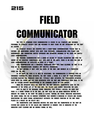 Star Fleet Command Department: Uniform and Field Equipment Identification Guide
