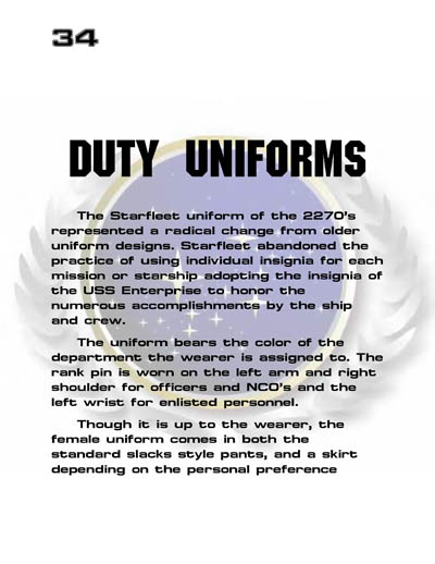 Star Fleet Command Department: Uniform and Field Equipment Identification Guide