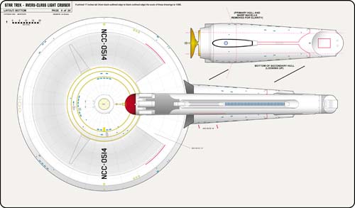U.S.S. Kelvin NCC-0514 - Sheet 4: Bottom View