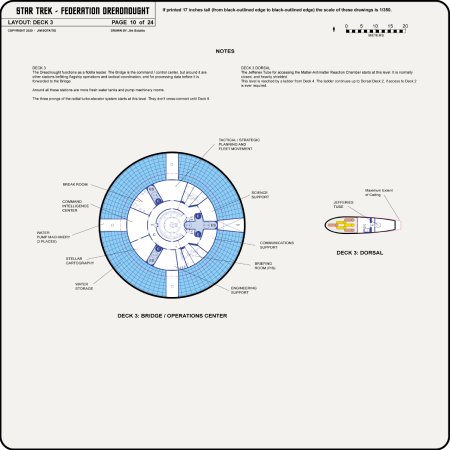 Federation Class Dreadnought [TOS] Profile, Cutaway, and Deck Plans
