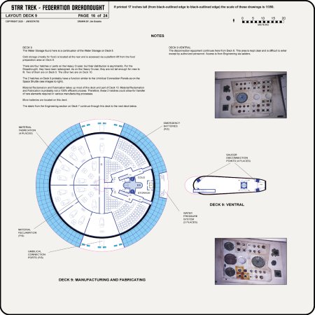 Federation Class Dreadnought [TOS] Profile, Cutaway, and Deck Plans