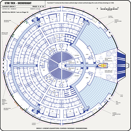 Dreadnought Class Starship [TOS] Profile, Cutaway, and Deck Plans
