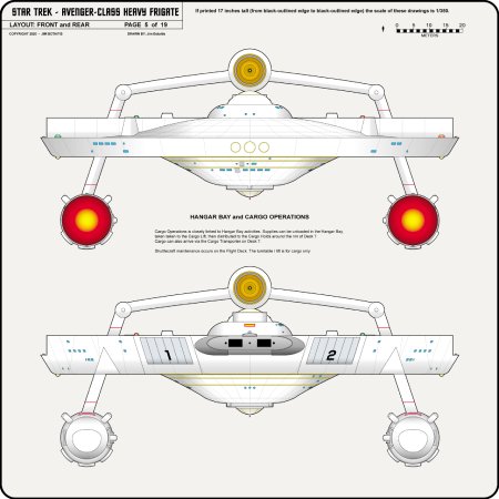 Heavy Frigate Class [TOS] Profile, Cutaway, and Deck Plans