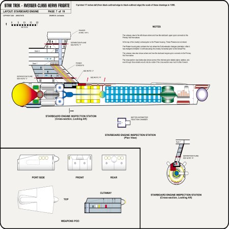 Heavy Frigate Class [TOS] Profile, Cutaway, and Deck Plans