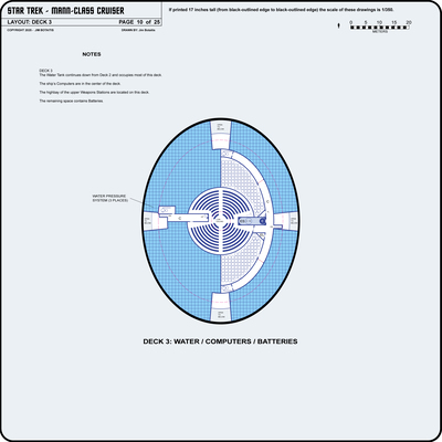 U.S.S. Endurance NCC-401 Mann-Class Cruiser [TOS] Profile, Cutaway, and Deck Plans