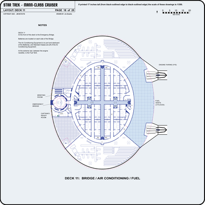 U.S.S. Endurance NCC-401 Mann-Class Cruiser [TOS] Profile, Cutaway, and Deck Plans