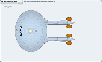 U.S.S. Endurance NCC-401 Mann-Class Cruiser [TOS] Profile, Cutaway, and Deck Plans