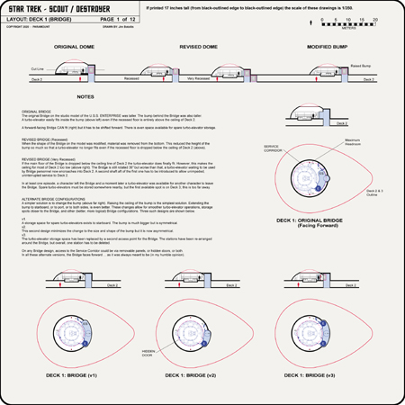 Scout / Destroyer Class Starship Profile, Cutaway, and Deck Plans