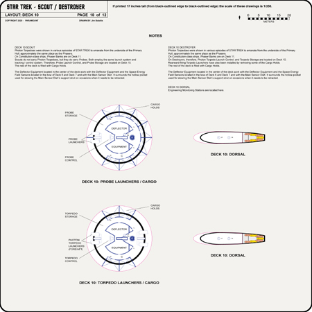 Scout / Destroyer Class Starship Profile, Cutaway, and Deck Plans