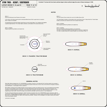 Scout / Destroyer Class Starship Profile, Cutaway, and Deck Plans