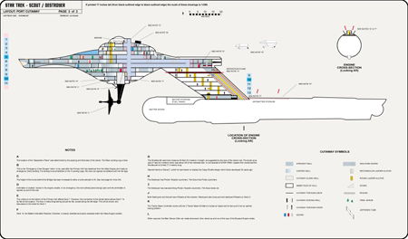 Scout / Destroyer Class Starship Profile, Cutaway, and Deck Plans