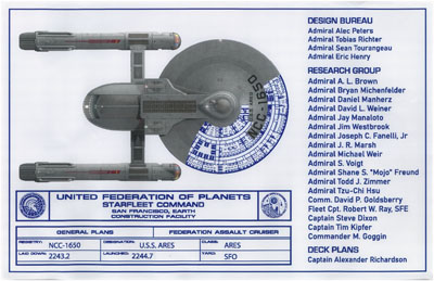 U.S.S. Ares NCC-1650 Strike Cruiser Blueprints