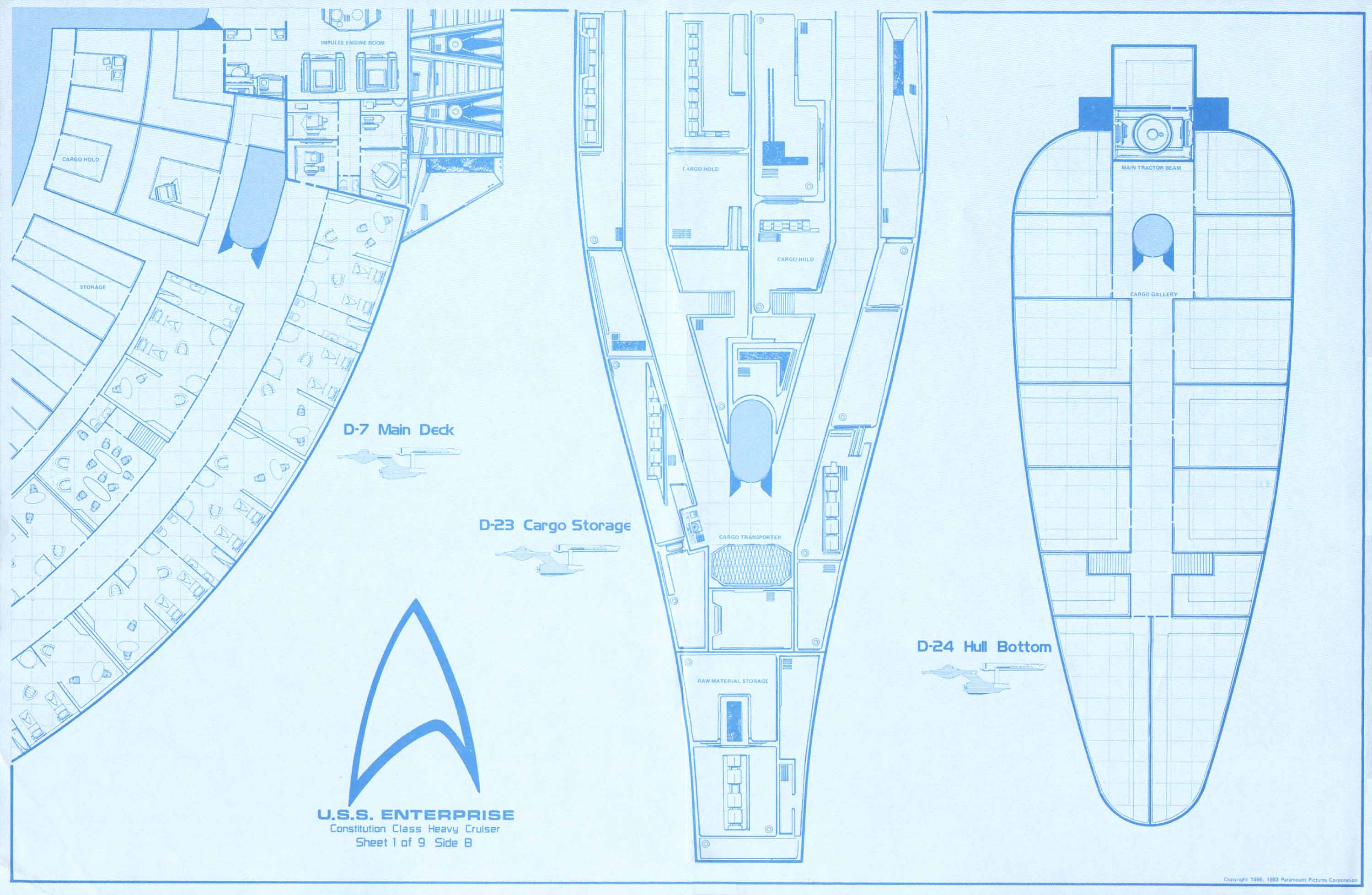 Star Trek Blueprints USS Enterprise 15mm FASA Deck Plans