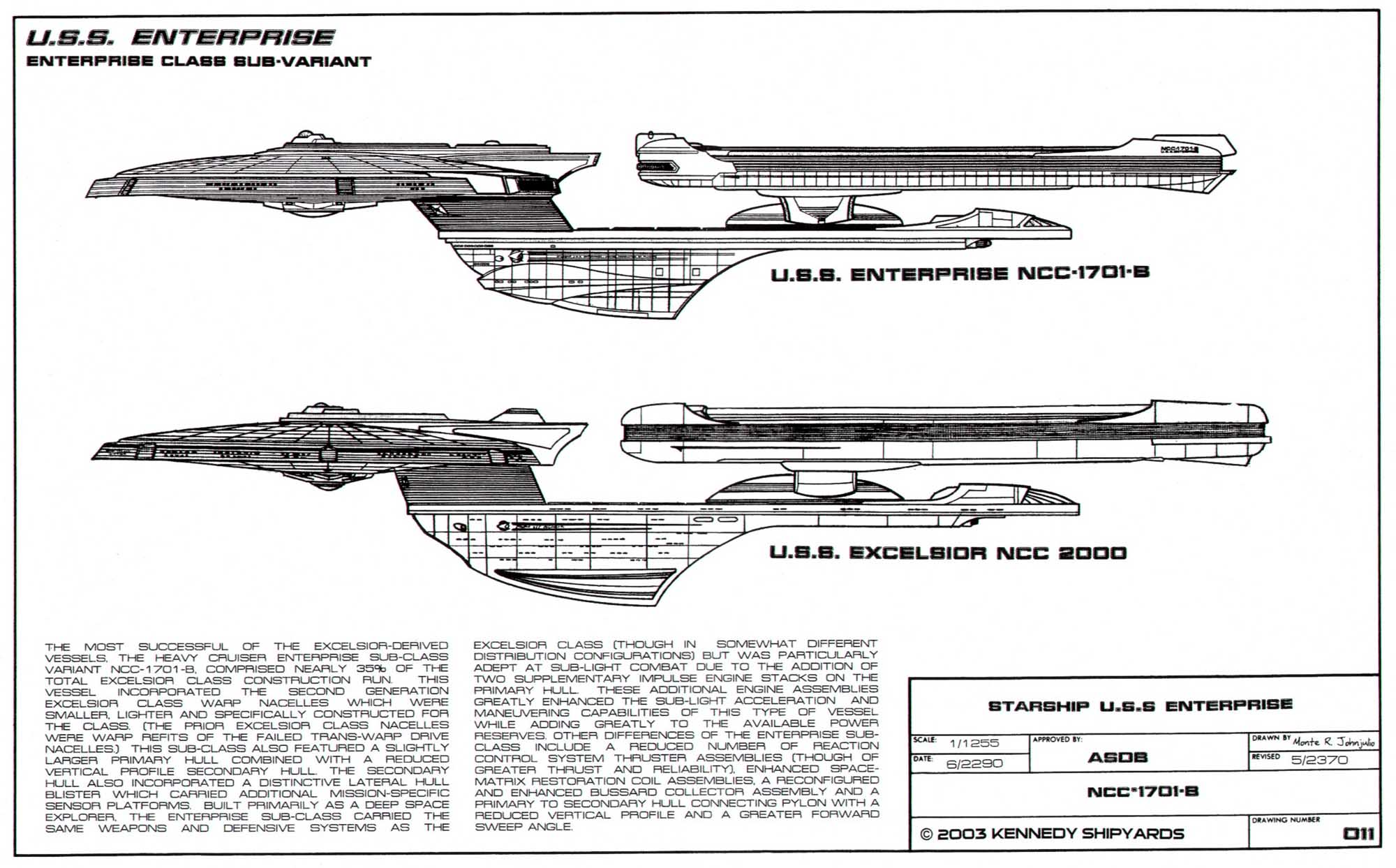 Starfleet Vessel U S S Enterprise Ncc 1701 B General Blueprints And Specifications