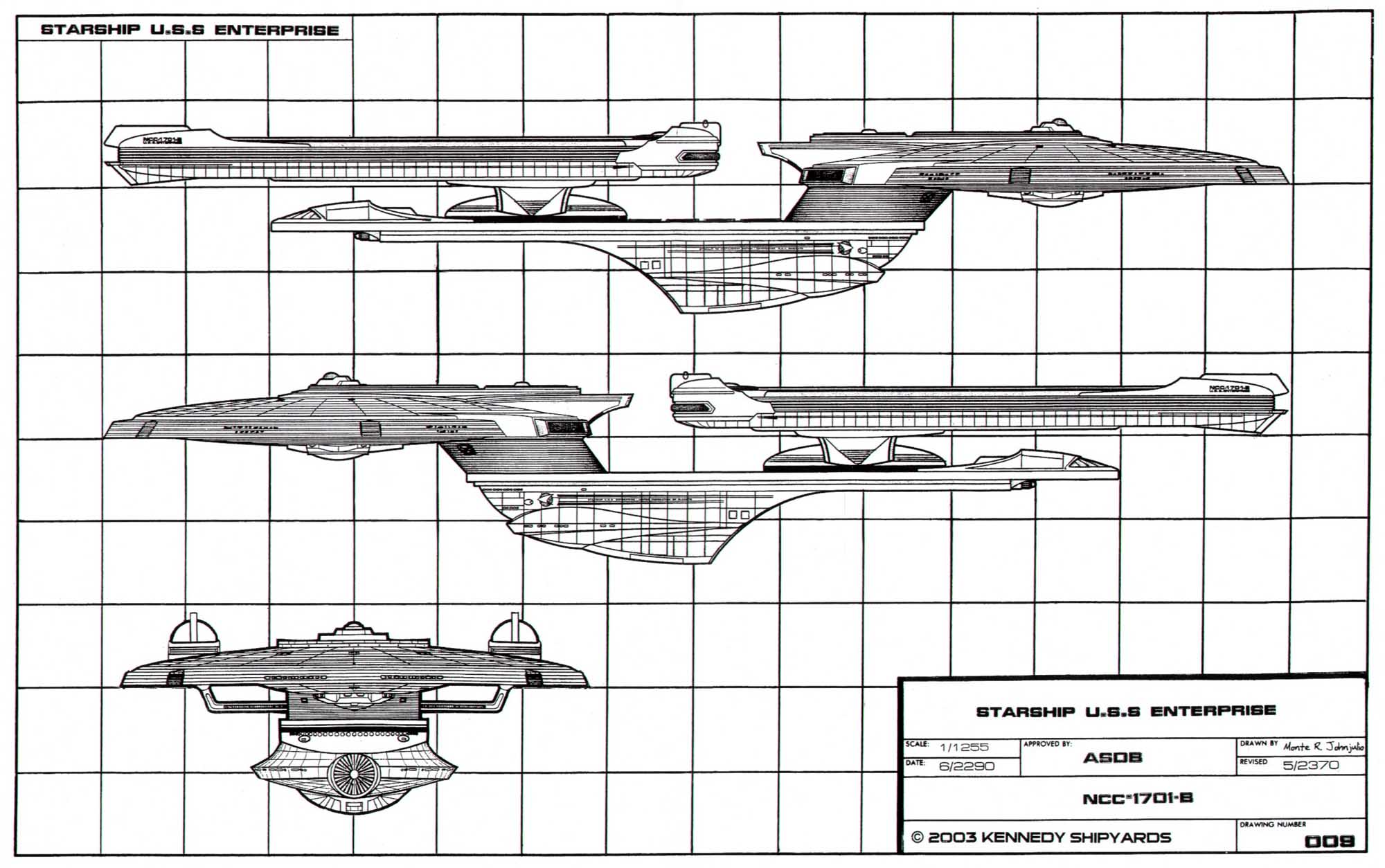 Starfleet Vessel U S S Enterprise Ncc 1701 B General Blueprints And Specifications