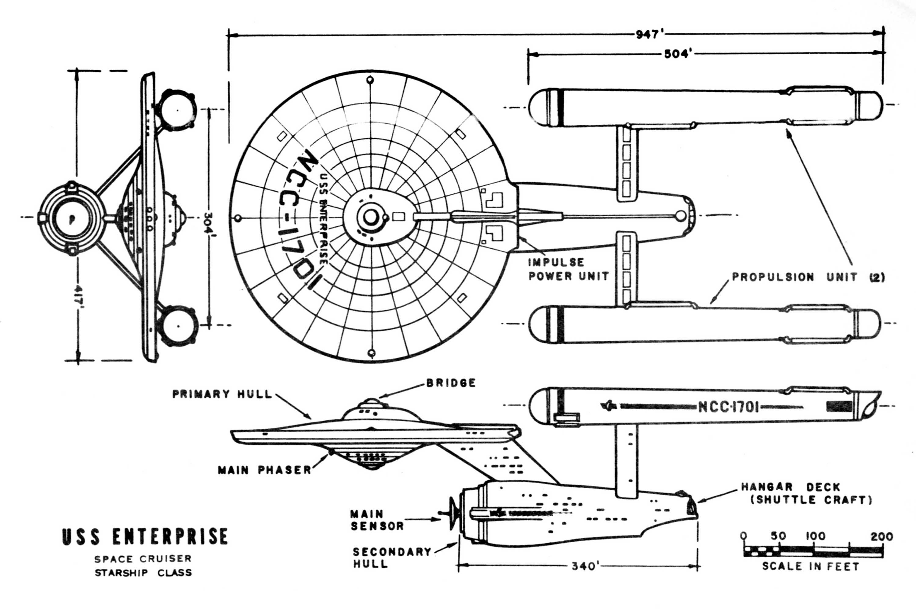 Uss Enterprise Star Trek Schematics