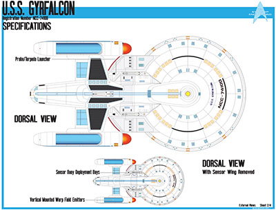 U.S.S. Gyrfalcon NCC-74100 Schematics