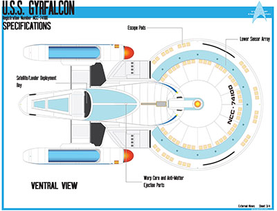 U.S.S. Gyrfalcon NCC-74100 Schematics