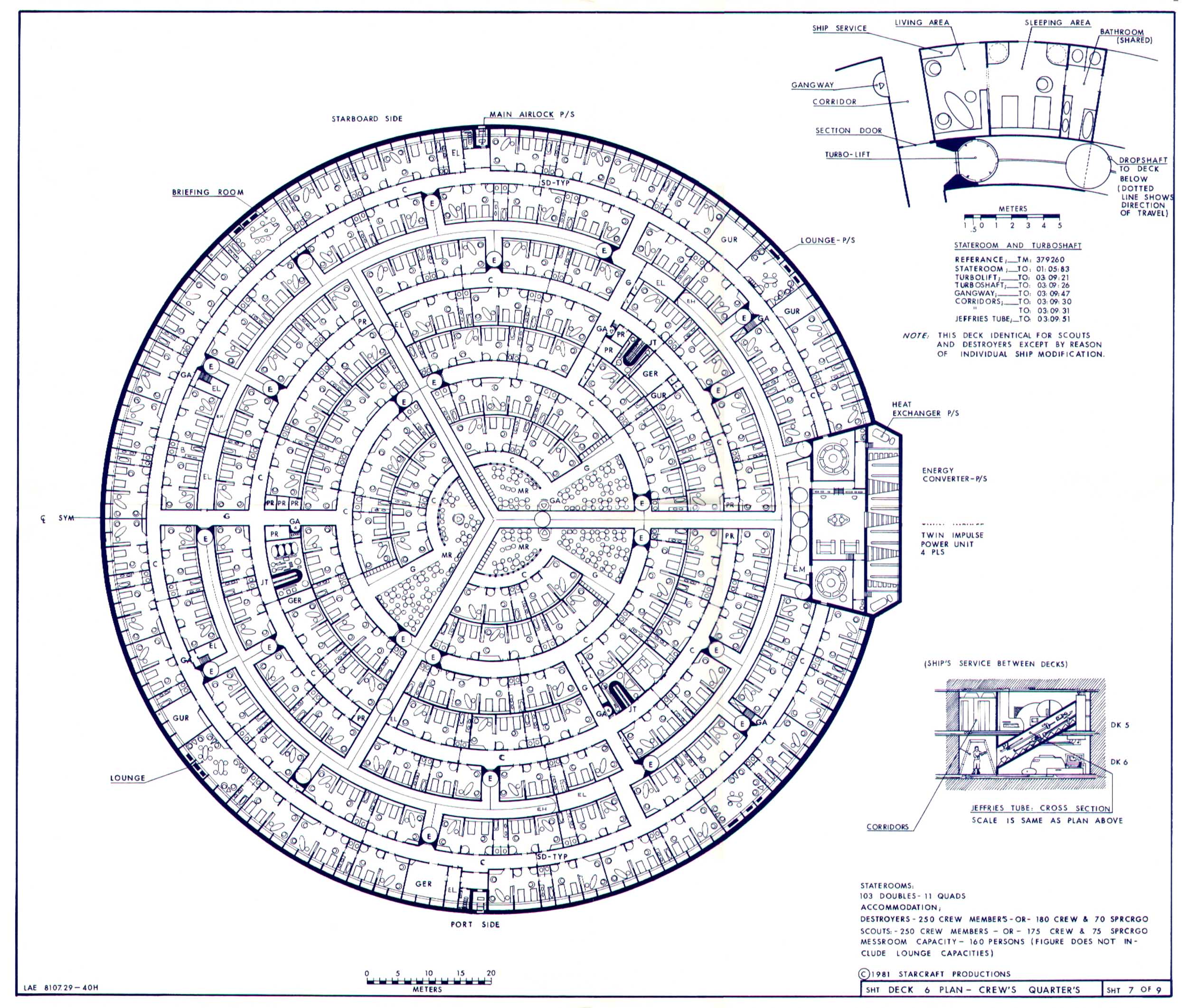 Star Trek Blueprints Saladin Class Destroyer / Scout U