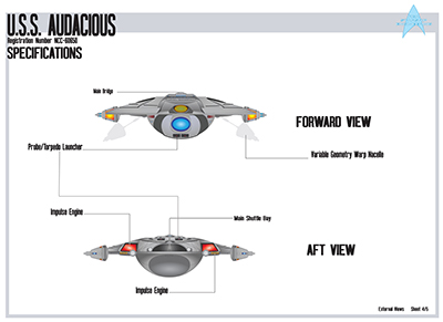 U.S.S. Audacious NCC-60650 Schematics