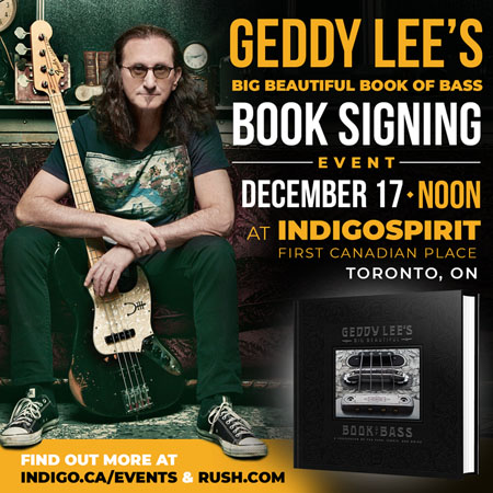 Geddy Lee Book Signing Event Adds Toronto Date. Mores Dates Coming in 2019