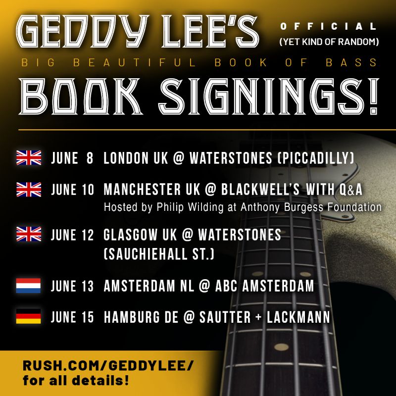 Geddy Lee Brings His Big Beautiful Book of Bass Signing Tour to Europe