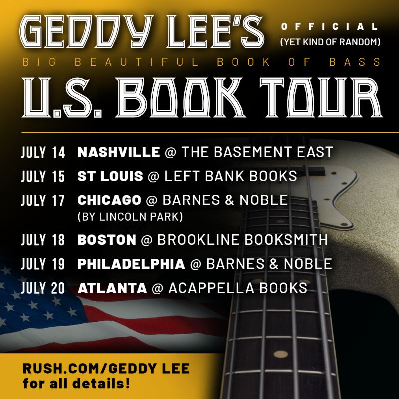 Geddy Lee Announces Six More U.S. Dates For His Big Beautiful Book of Bass Signing Tour