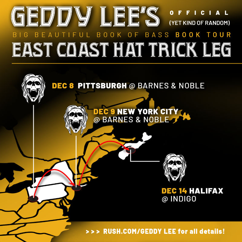 Geddy Lee Announces Three East Coast Dates For His Big Beautiful Book of Bass Signing Tour