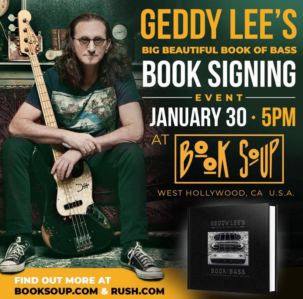 Book Signing Event Update: Geddy Lee Heads to Hollywood 