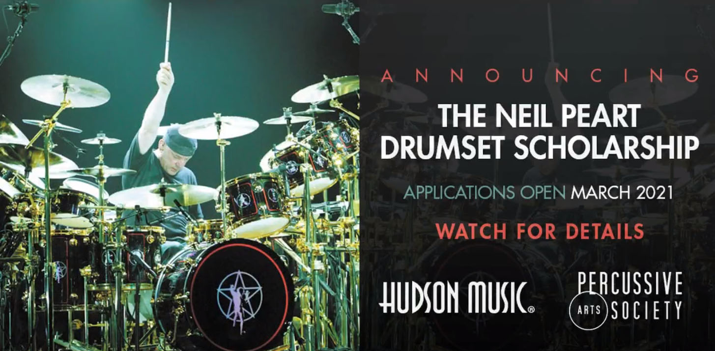 Neil Peart Drumset Scholarship Announced By Hudson Music