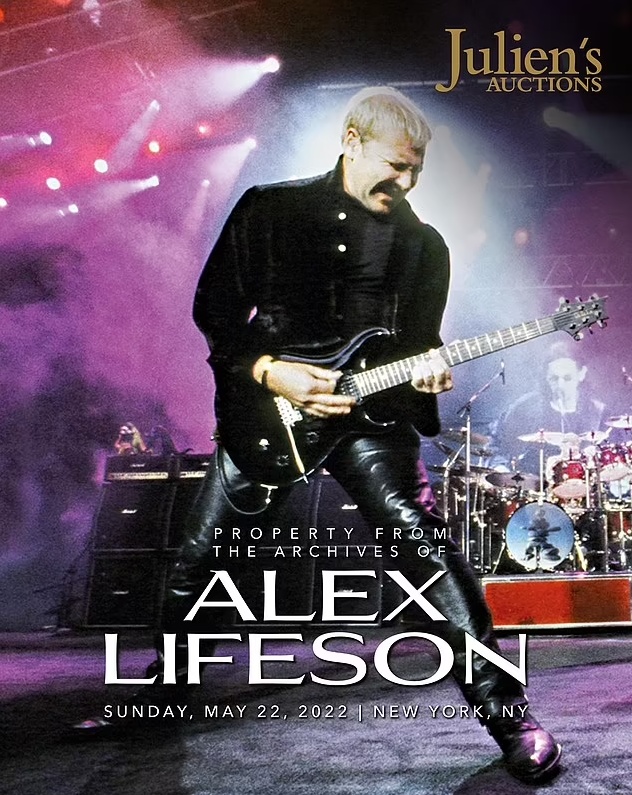 Alex Lifeson will auction of parts of his Guitar Collection and other items this May