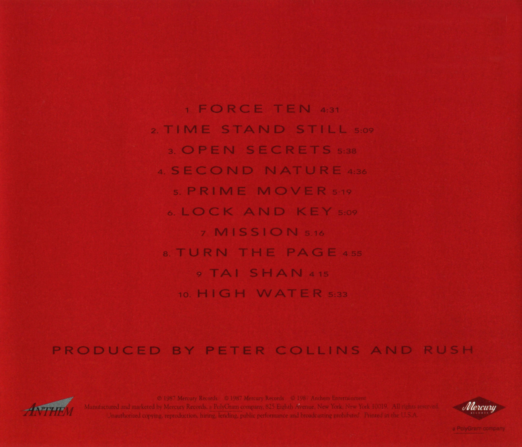 Rush: Hold Your Fire - Album Artwork