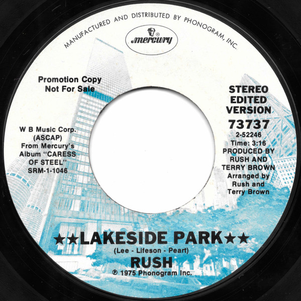 Rush: Lakeside Park / Bastille Day 45RPM Vinyl