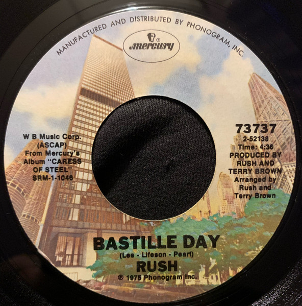 Rush: Lakeside Park / Bastille Day 45RPM Vinyl