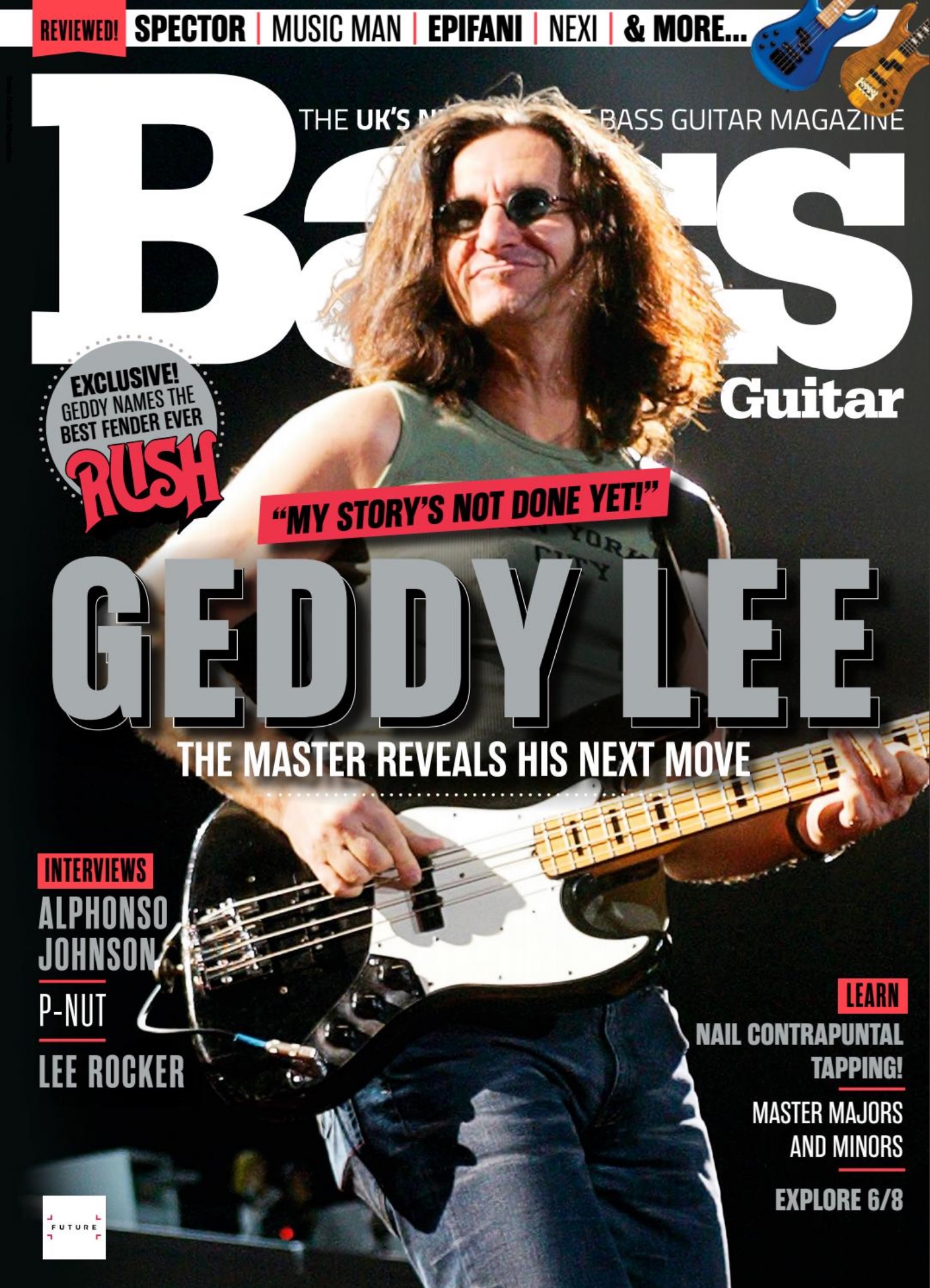 Geddy Lee Featured on the Cover of Bass Guitar Magazine - Talks About the Future