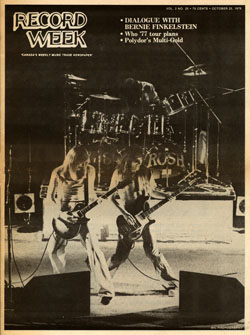 Rush Tour Hit By Nationalist Backlash - Record Week Magazine - October 25th, 1976
