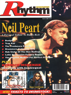 Rhythm Magazine - March 1995 - Neil Peart & Buddy Rich