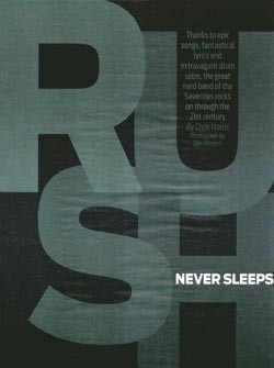 Rush Never Sleeps - Rolling Stone Article