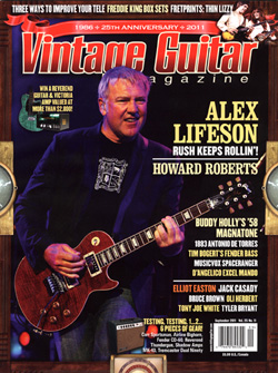 Vintage Guitar Magazine - Alex Lifeson - September 2011