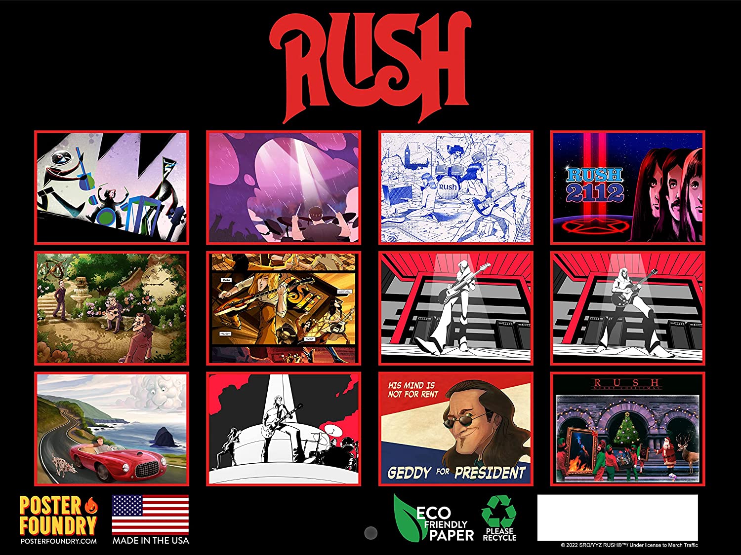 Rush 2023 Wall Calendar