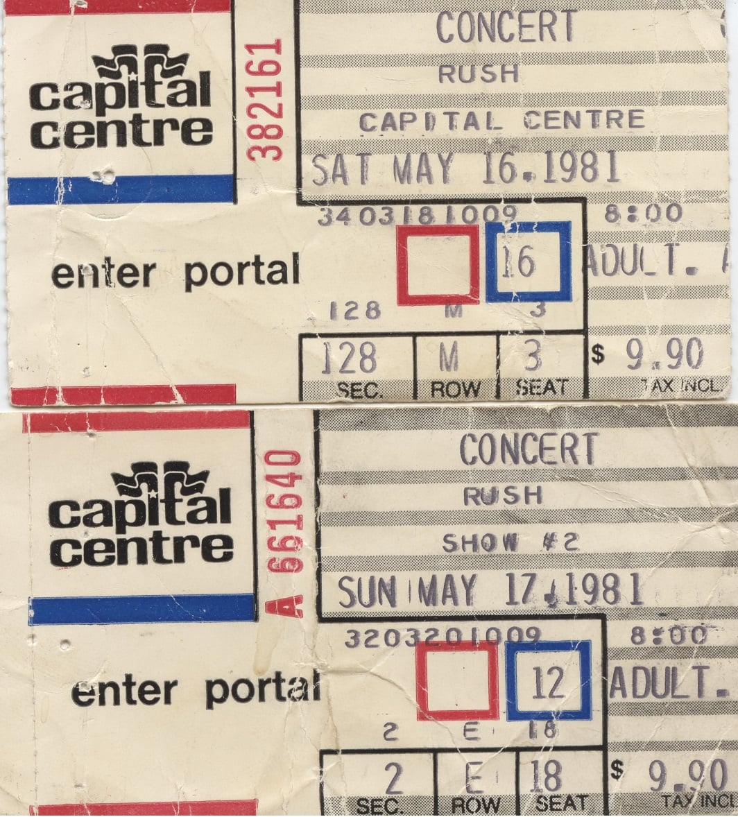 Rush 'Moving Pictures' Tour Pictures - Capital Centre - Largo, Maryland - May 17th, 1981