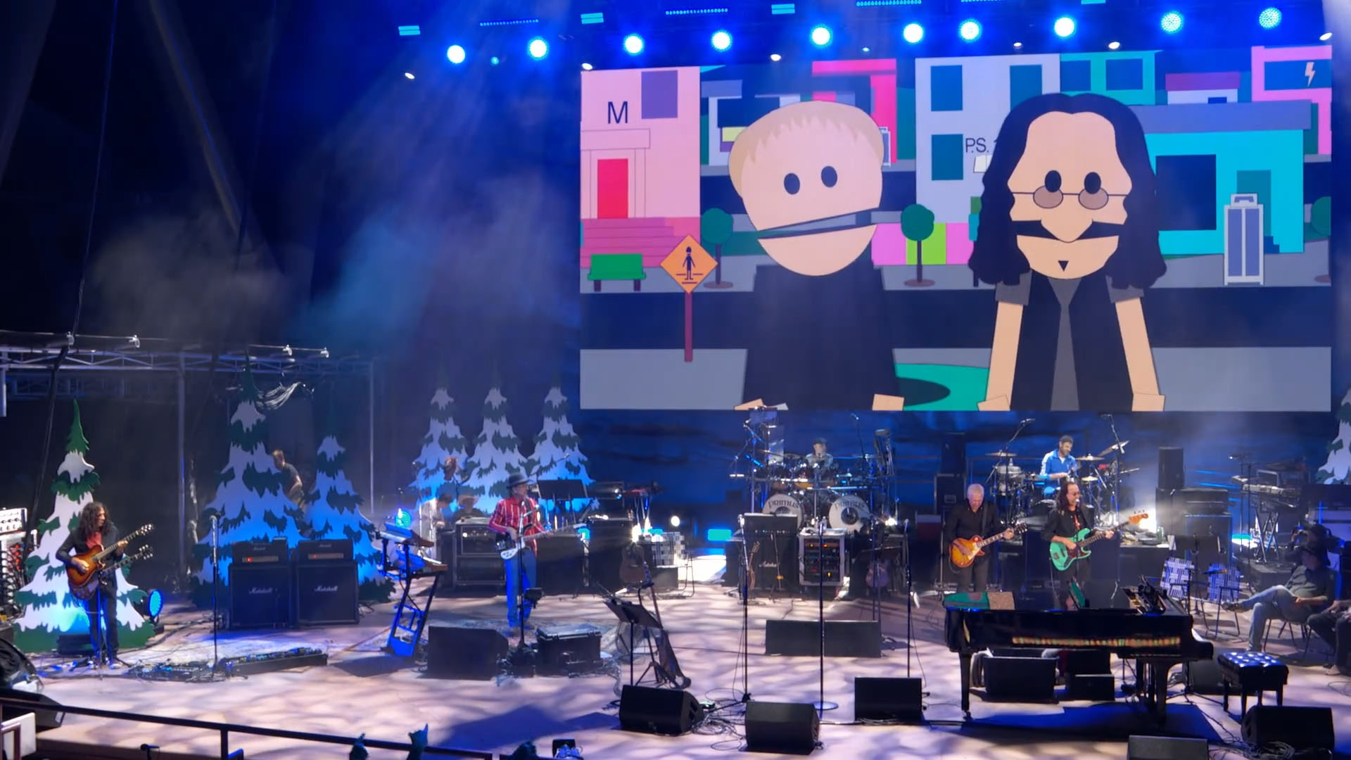 South Park 25th Anniversary Concert Photos - Geddy Lee and Alex Lifeson Performance - Red Rocks Amphitheatre - Morrison, Colorado - August 10th, 2022
