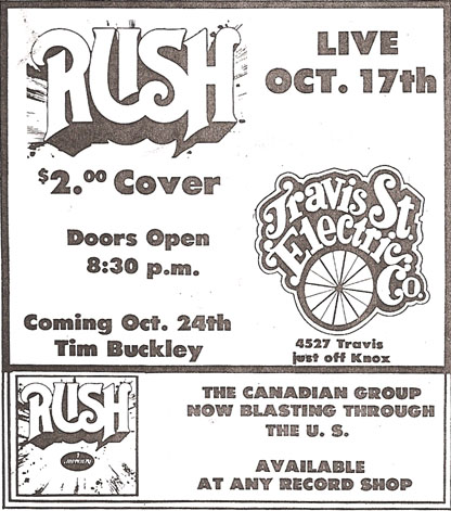 1974 rush tour dates
