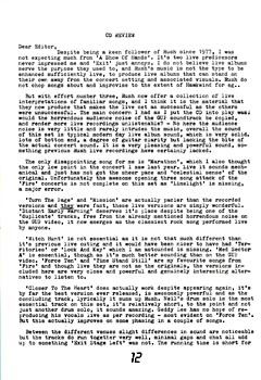 The Spirit of Rush Fanzine - Issue #7 - Page 12
