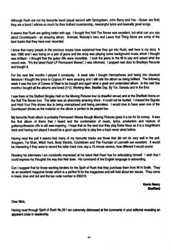 The Spirit of Rush Fanzine - Issue #30 - Page 11